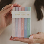 Neutral Highlighter Set – Motivational Pastel Stationery