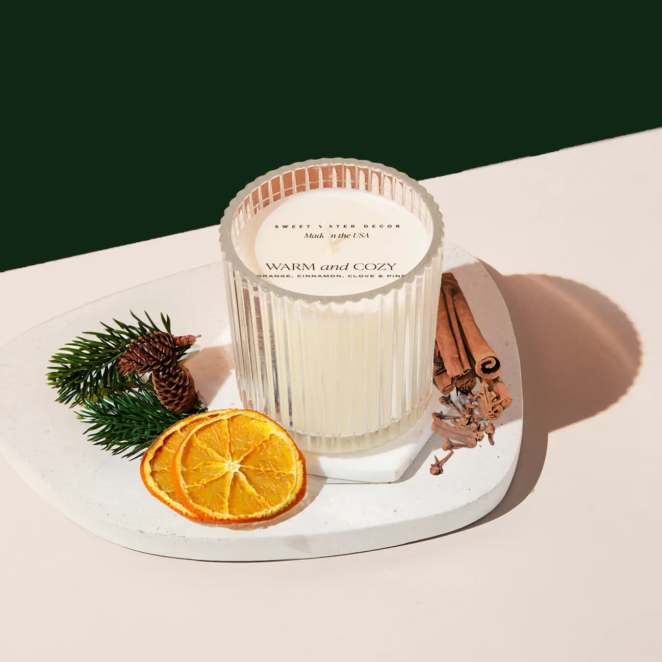 Warm and Cozy Fluted Candle