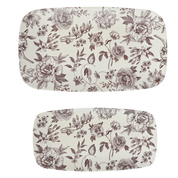 Brown Delft Melamine Serving Trays, Set of 2