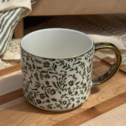 Green Floral Coffee Mug