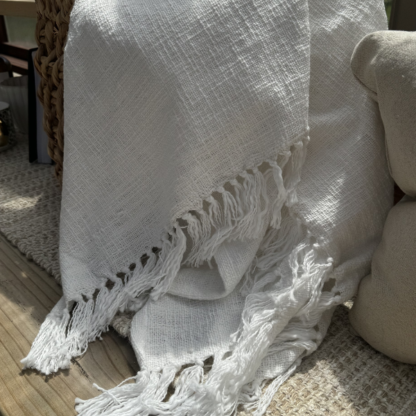 Hand Woven Throw | Ivory