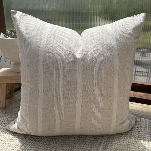 Linen Stripe Pillow  | Addison