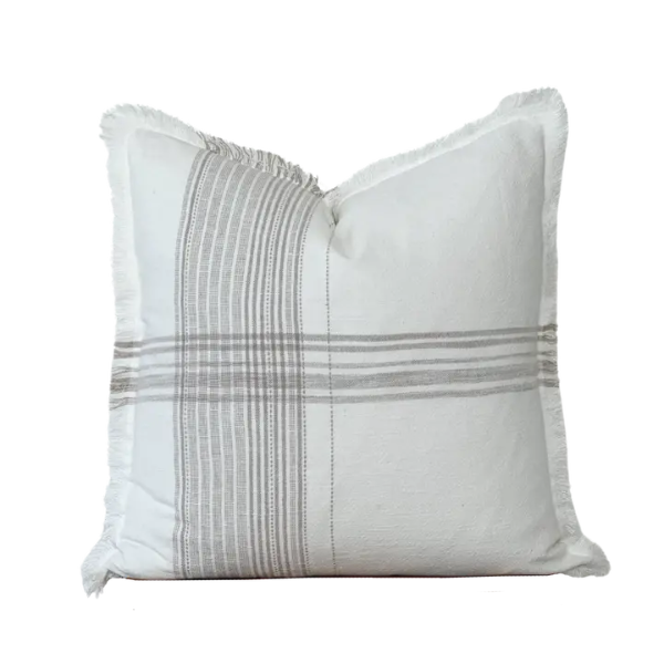 Plaid Fringe Pillow
