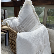 Plaid Fringe Pillow