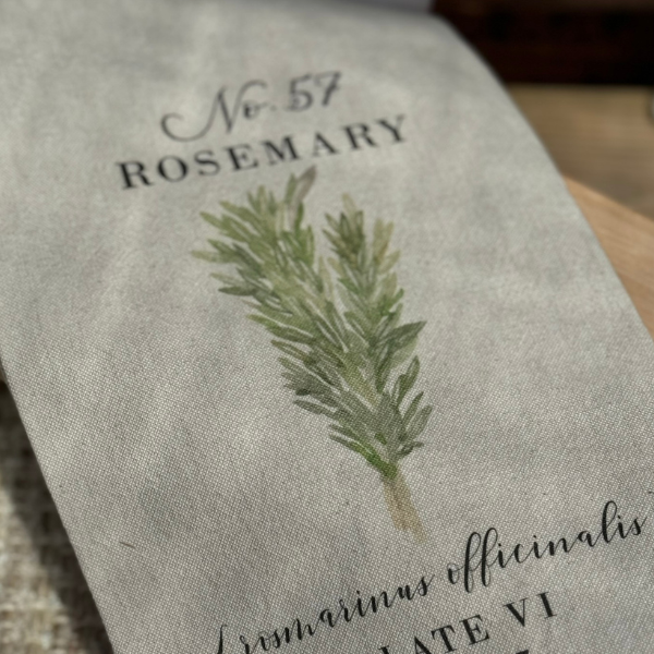 Black Olive Botanical Tea Towel | Natural Cotton