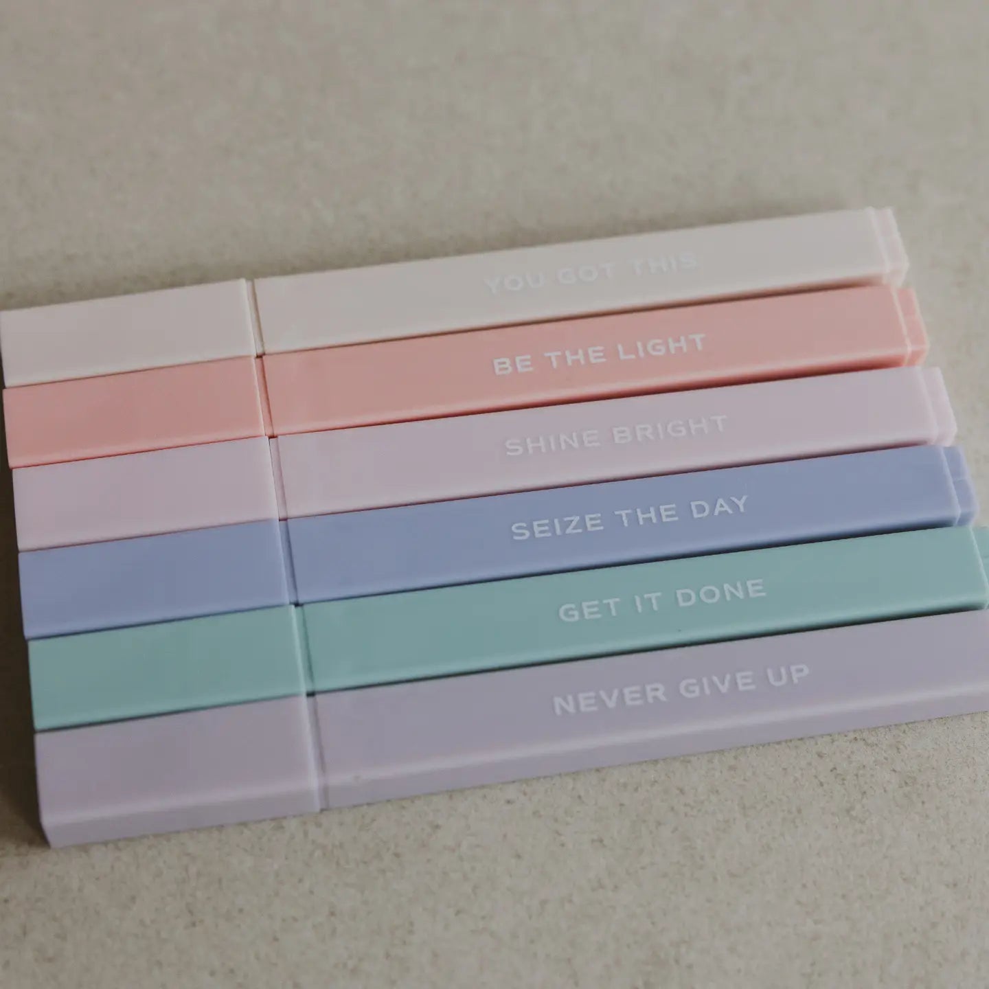 Neutral Highlighter Set – Motivational Pastel Stationery
